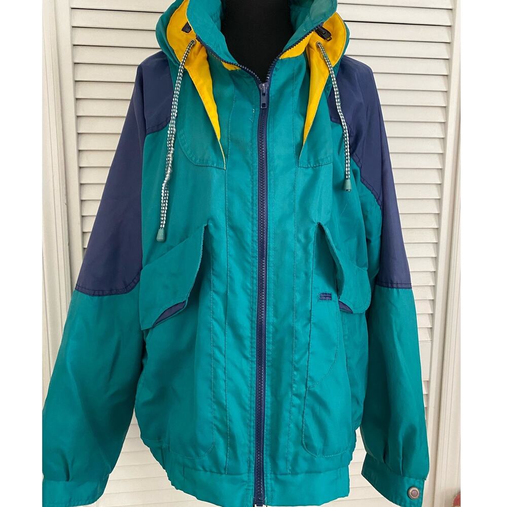 Vtg Members Only Marine Works Practical Navigator Sailing Jacket Sz L Colorblock